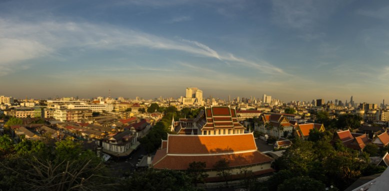 Panorama view towards the east of Bangkok.