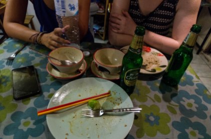 The aftermath of dinner. The girls had massaman curry and I had a pad thai.